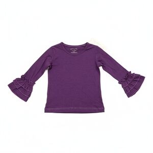 Purple Ruffle Sleeve Kids Top
